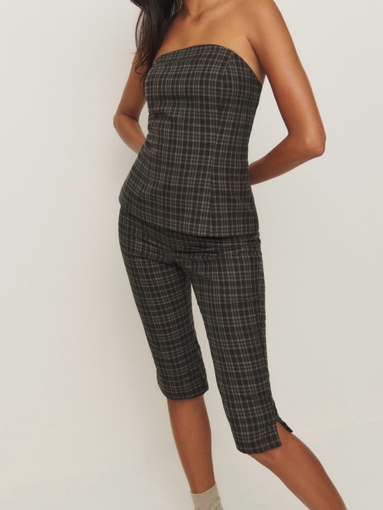 Reformation Other - Reformation × Kacey Musgraves Steeplechase Plaid Strapless Top & Capri Pants Set